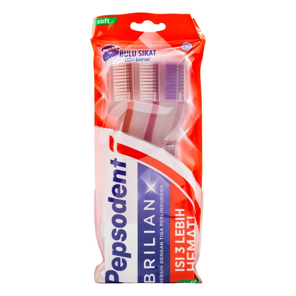 3 x Pepsodent Various Colours Soft Toothbrush PK3