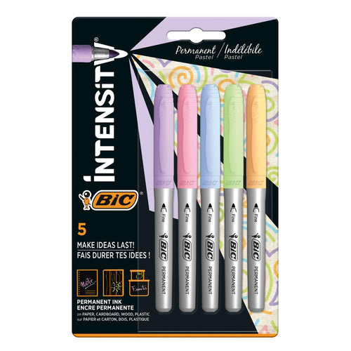 6 x Bic Permanent Marker Intensity Pastel PK5