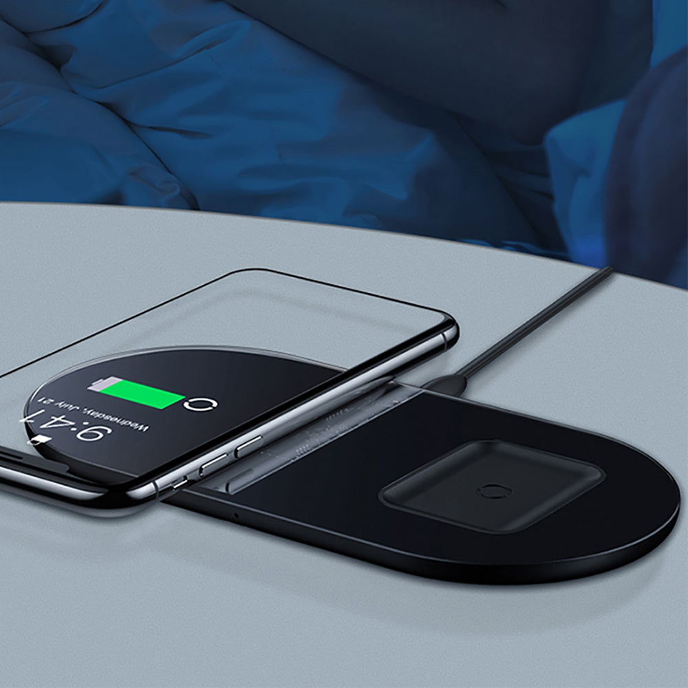 Baseus 2-in-1 Wireless Charger - Black