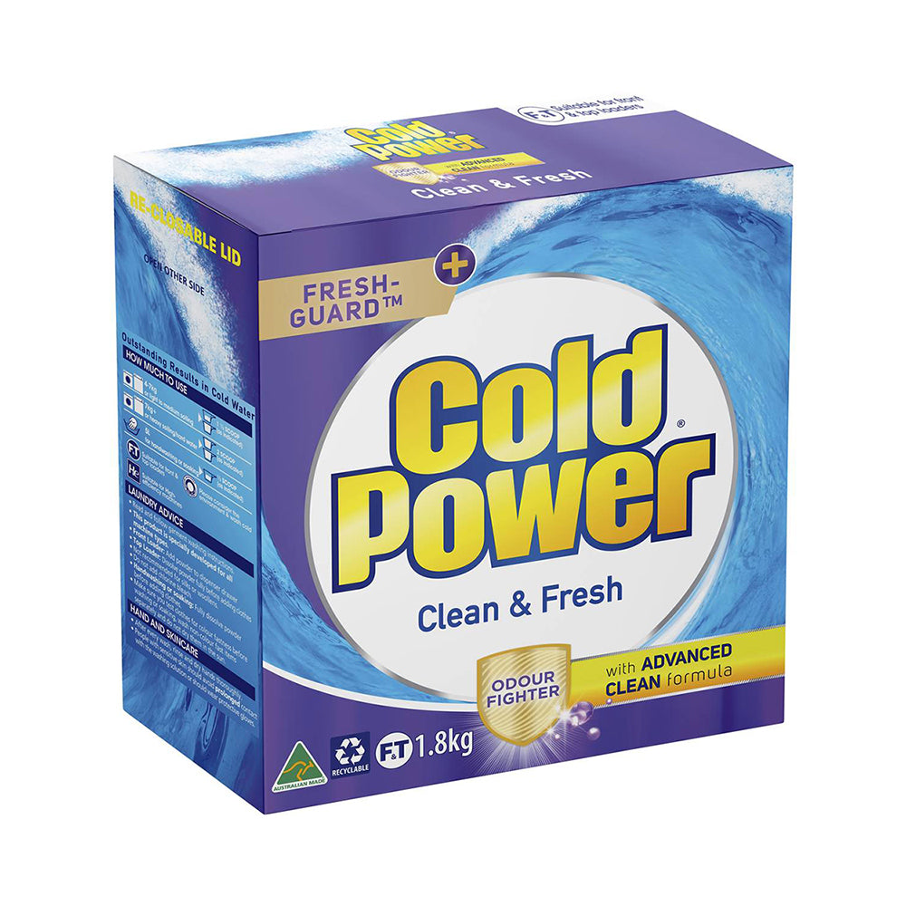 Cold Power Clean & Fresh Laundry Detergent With Odour Fighter 1.8kg