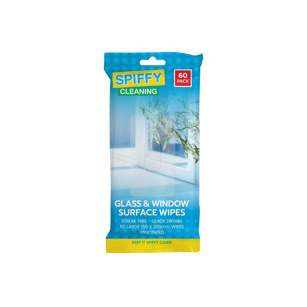 2 Pack x Spiffy Glass & Window Surface Wipes 60pc