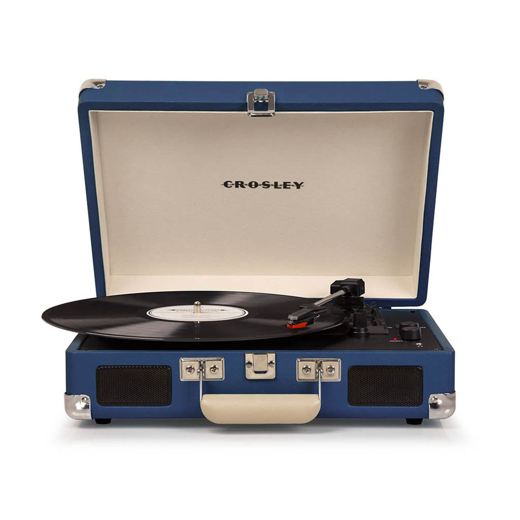 Crosley Cruiser Deluxe Vintage 3-Speed Portable Turntable + Free Record Storage Crate