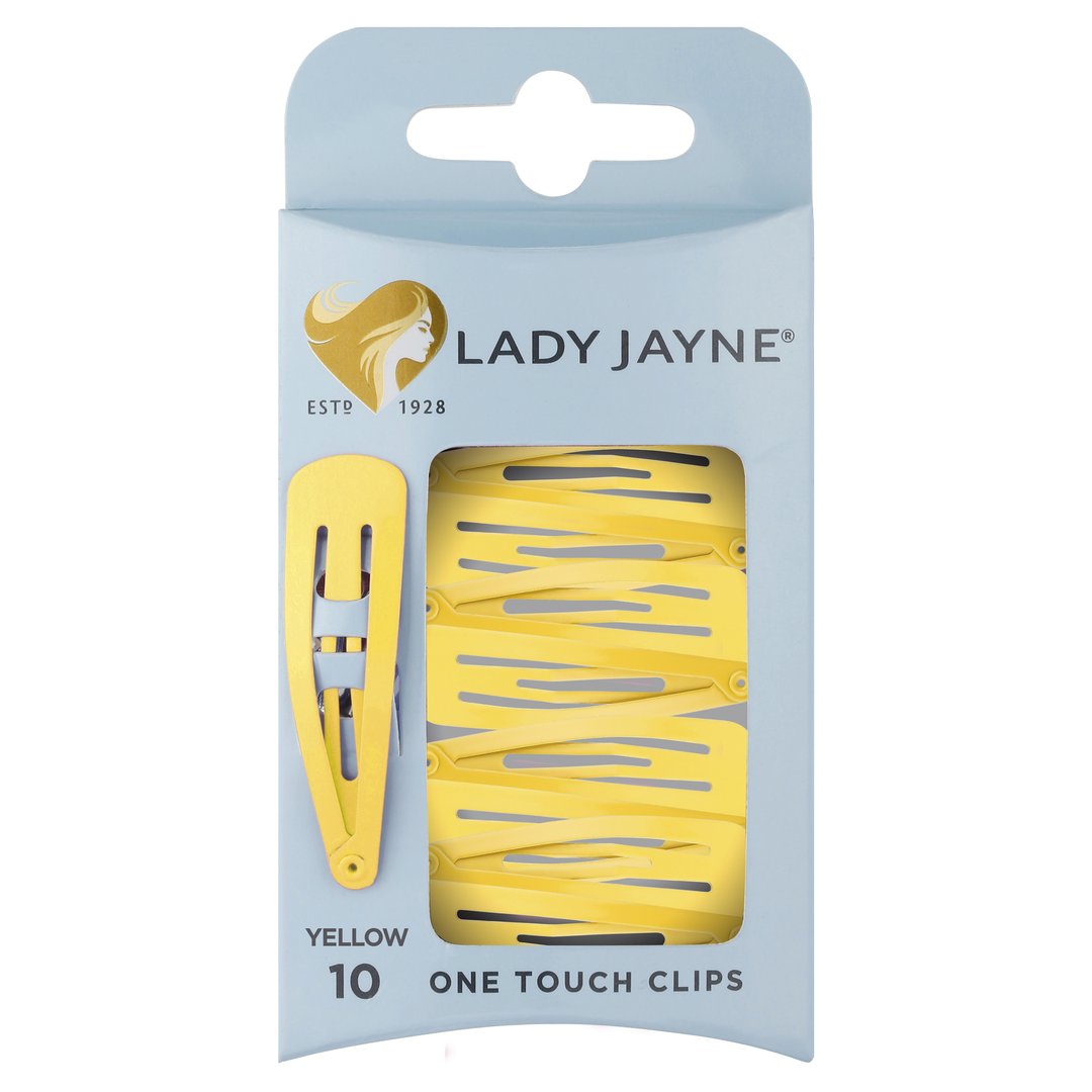 2 Pack x Lady Jayne One Touch Yellow Hair Clip 10pc
