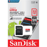 SanDisk 32GB Ultra Micro SDHC UHS-I Memory Card With Adapter (98MB/s)