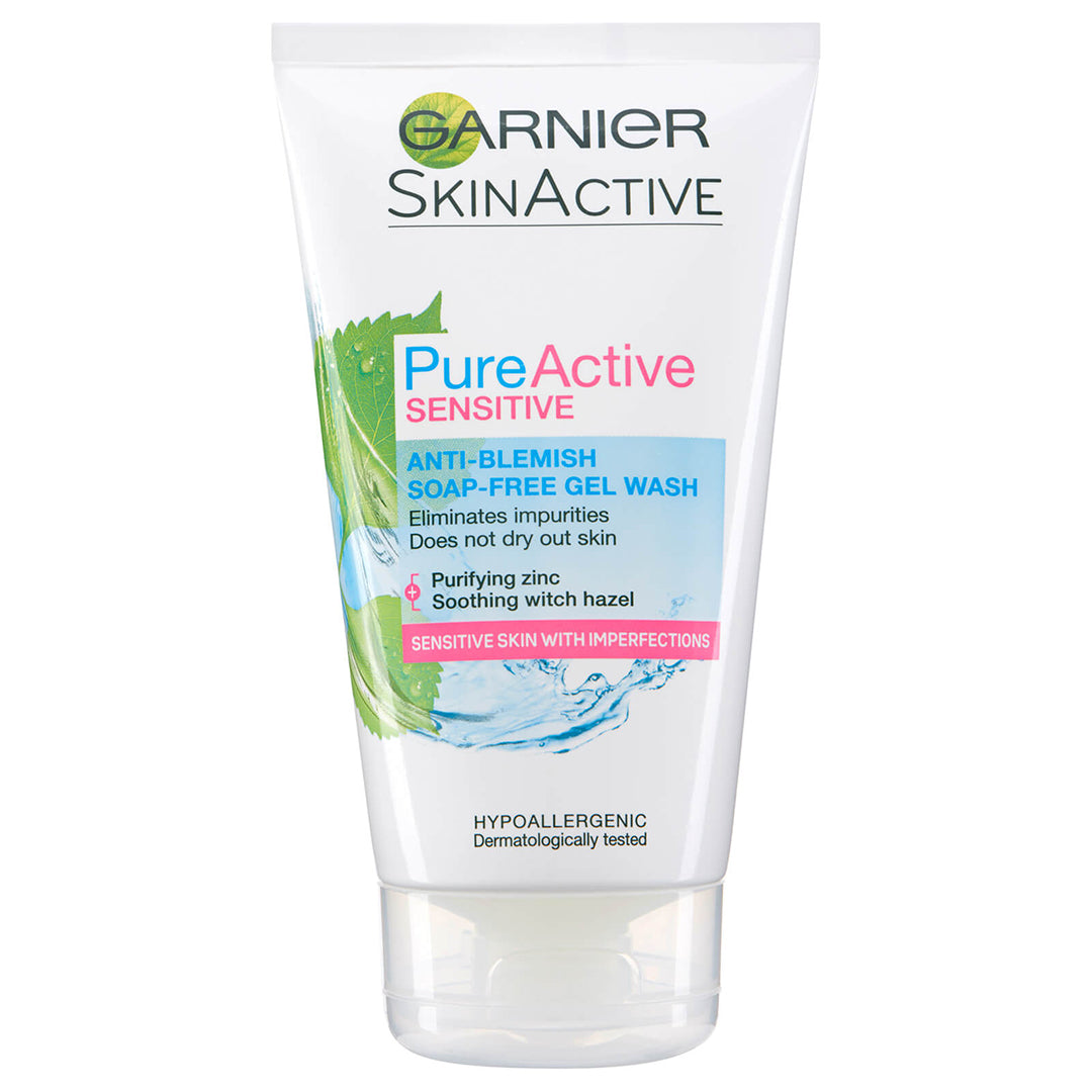 Garnier Pure Active Sensitive Anti-Blemish Soap-Free Gel Wash 150ml