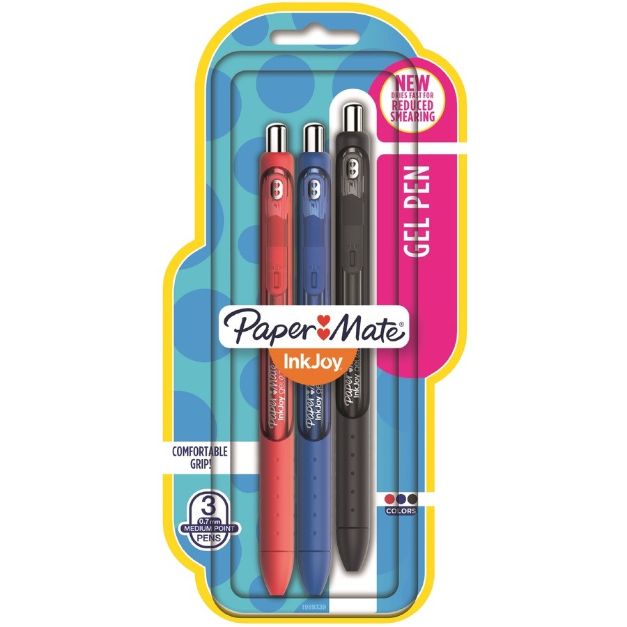 6 Pack x Paper Mate Inkjoy Retractable Gel Pen Multi Coloured 3pc