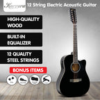 Karrera 12-String Acoustic Guitar with EQ - Black