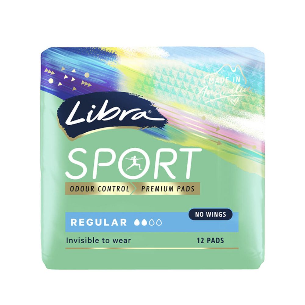 3 Pack x Libra Invisible Sport Regular Pads No Wings 12pc