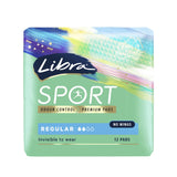 3 x Libra Invisible Sport Regular Pads No Wings - 12 Pack