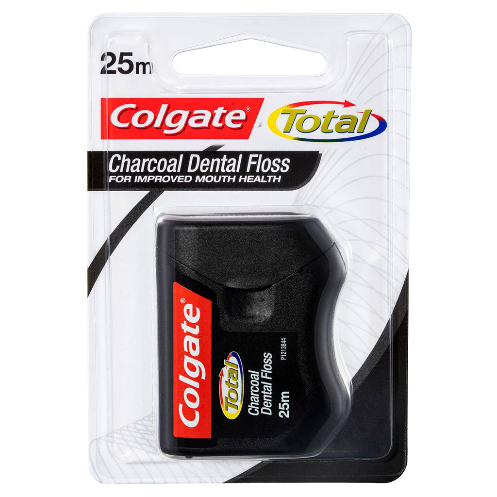 2 Pack x Colgate Total Charcoal Oral Care Dental Floss 25m