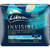 Libra Invisible Regular Pads With Wings 14 Pack