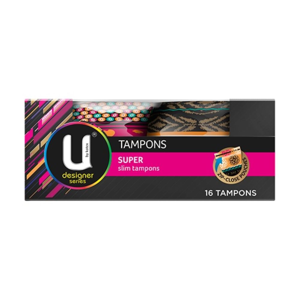 2 Pack x U by Kotex Designer Series Super Slim Tampons 16pc