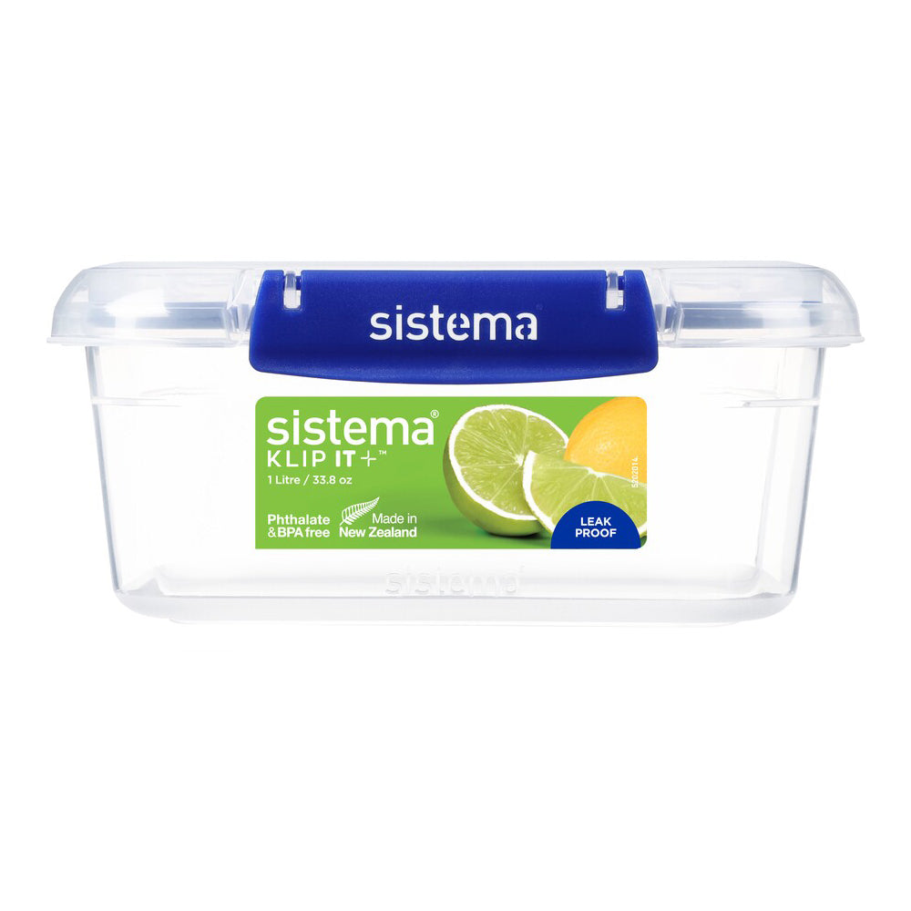 3 x Sistema Klip It Rectangular Food Storage Container - 1L