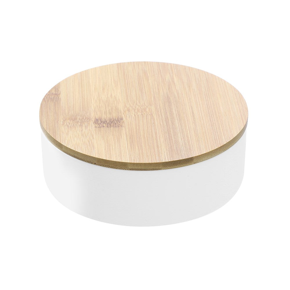 Boxsweden Bano Round Jewellery Organiser Box with Mirror Top - 14x14x5cm