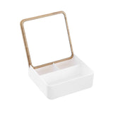 Boxsweden Bano Square Jewellery Organiser Box with Mirror Top - 14x14x5cm