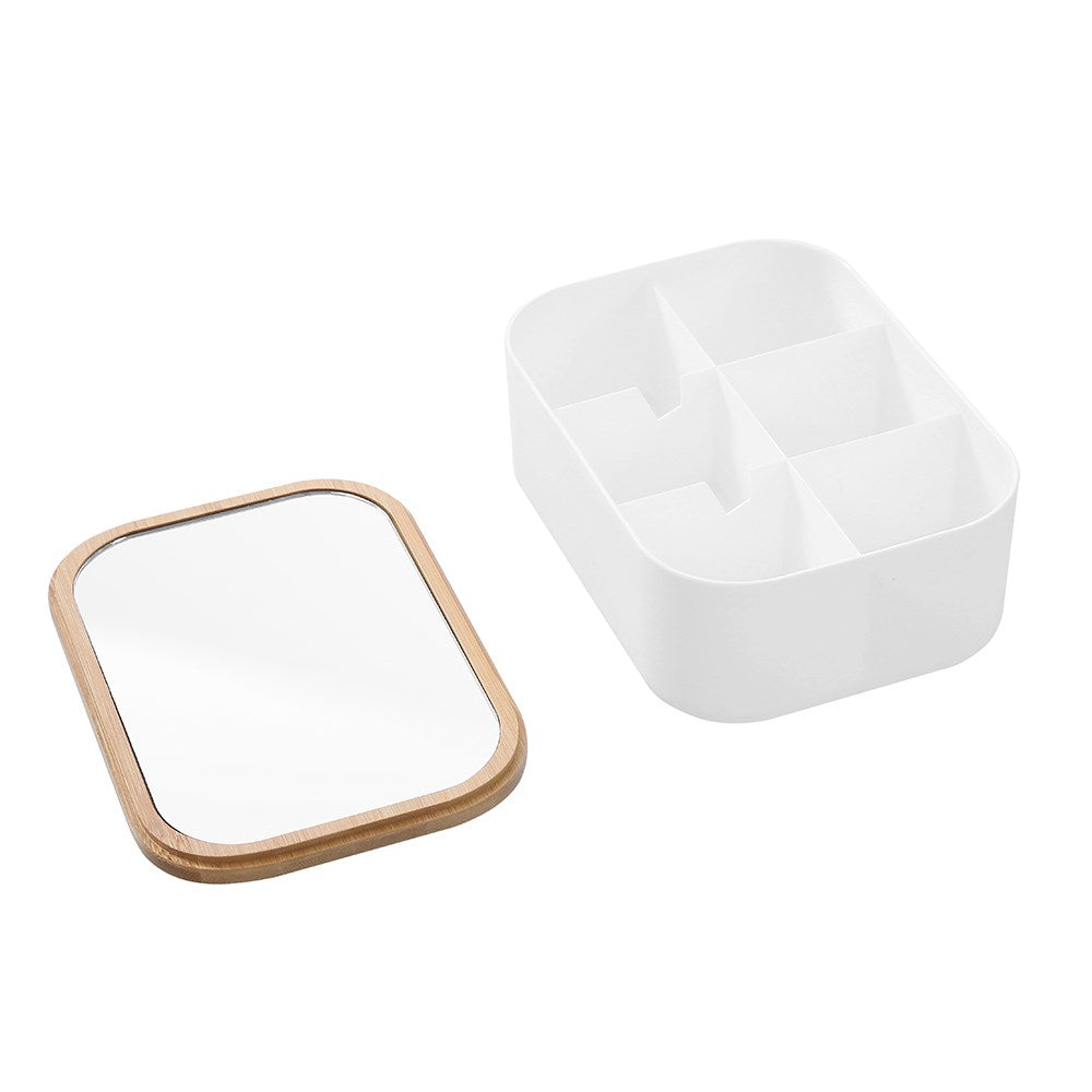 Boxsweden Bano Rectangular Jewellery Organiser Box with Mirror Top - 15.5x12x6cm