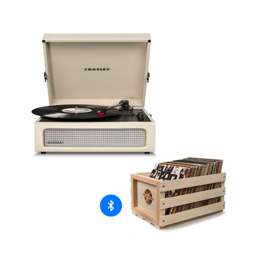 Crosley Voyager Bluetooth Portable Turntable + Free Record Storage Crate