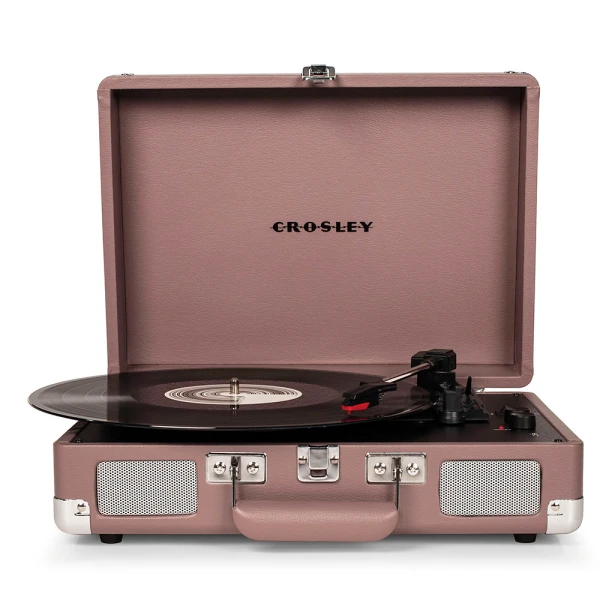 Crosley Cruiser Deluxe Vintage 3-Speed Portable Turntable + Free Record Storage Crate