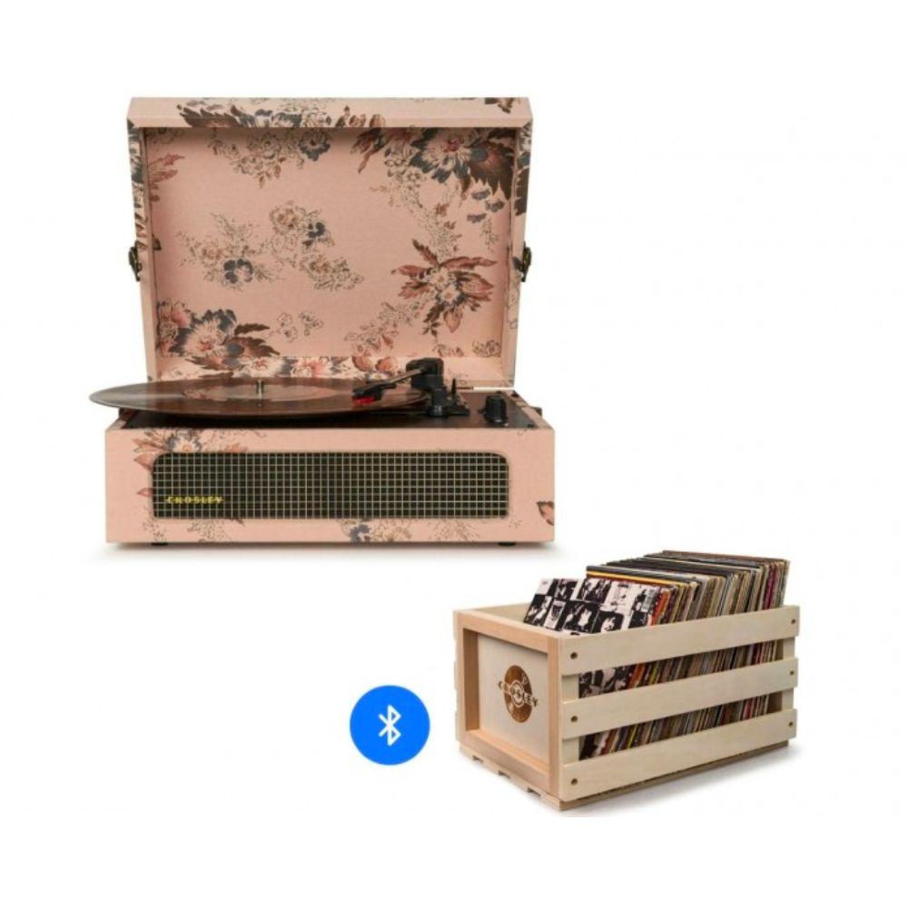 Crosley Voyager Bluetooth Portable Turntable + Free Record Storage Crate