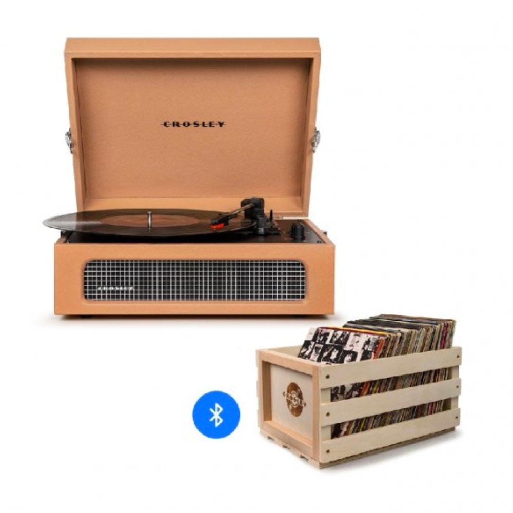 Crosley Voyager Bluetooth Portable Turntable + Free Record Storage Crate