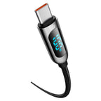 Baseus LED Display Type-C to Type-C Fast Charging Data Cable 100W 1m - Black