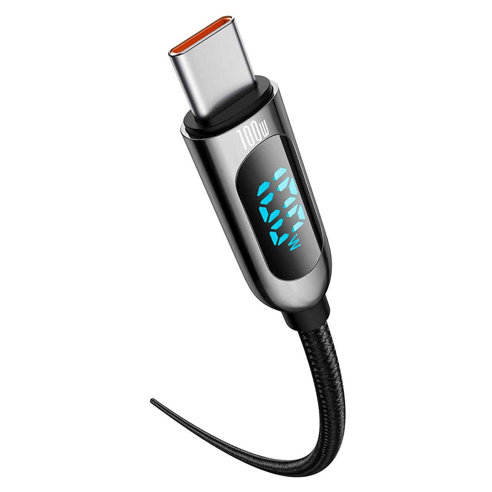 Baseus LED Display Type-C to Type-C Fast Charging Data Cable 100W 1m - Black