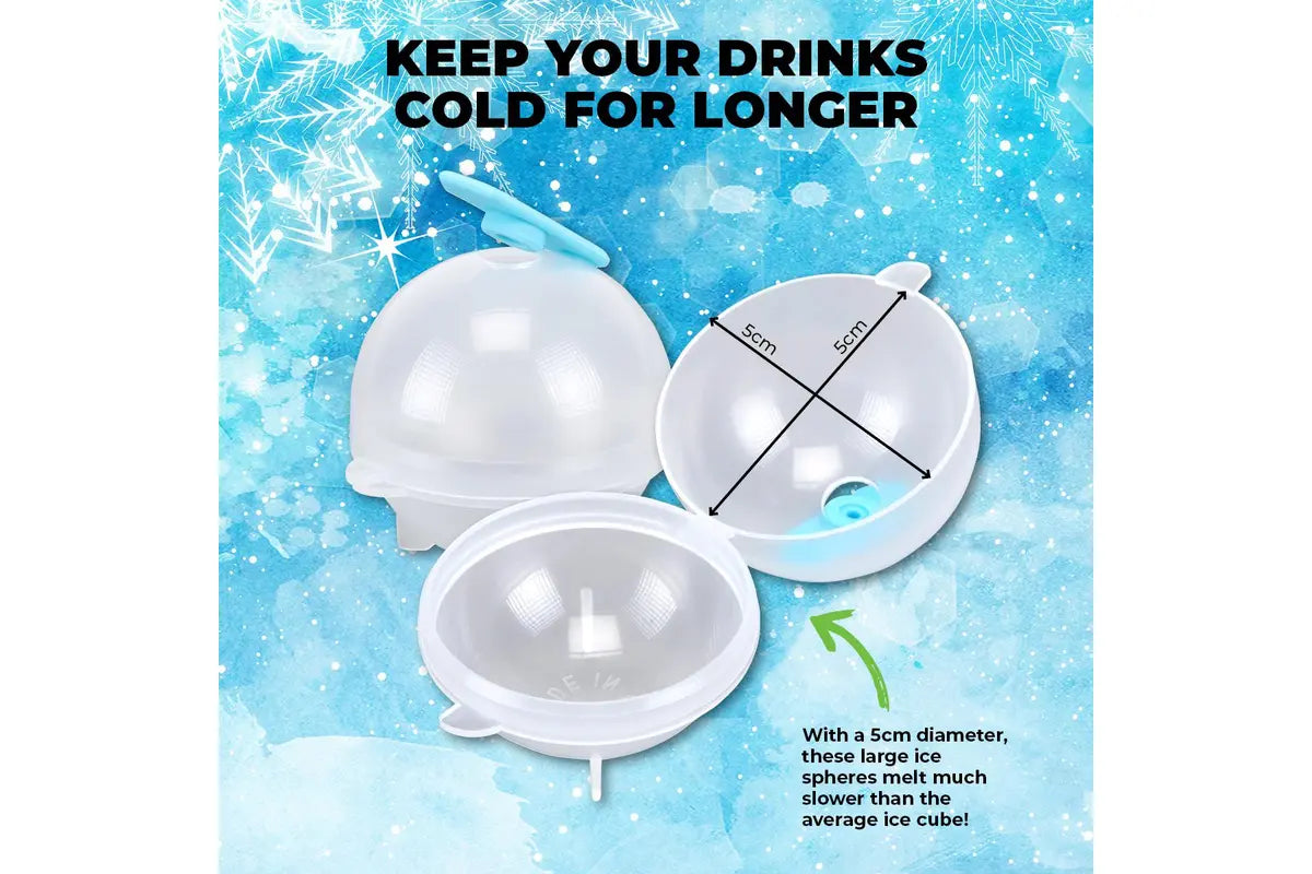4 x Home Master Sphere Ice Ball Moulds - 5cm - 4 Pack