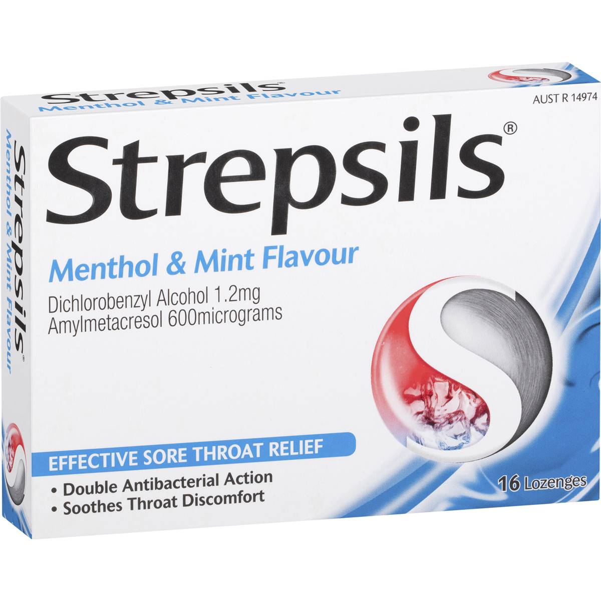 Strepsils Menthol & Mint Flavour Lozenges 16 Pack