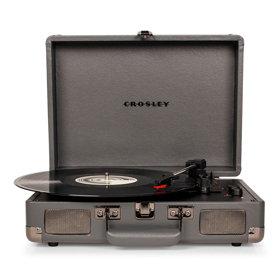 Crosley Cruiser Deluxe Vintage 3-Speed Portable Turntable + Free Record Storage Crate