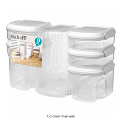 Sistema Flour and Sugar Storage Containers for Pantry with Lids and  Measuring Cup, Dishwasher Safe, 10.2-Cup, White