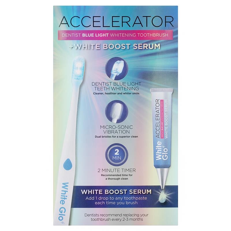 White Glo White Accelerator Blue Light Toothbrush with White Boost Serum