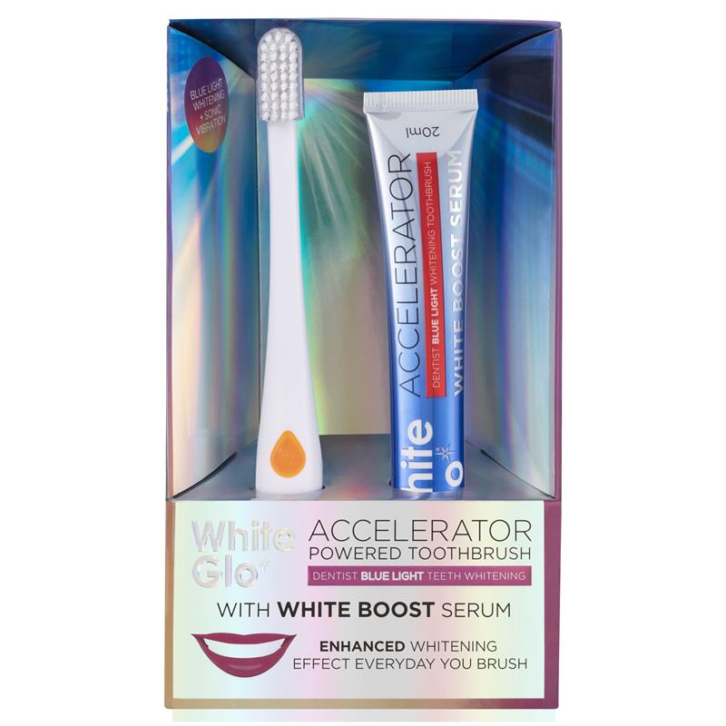 White Glo White Accelerator Blue Light Toothbrush with White Boost Serum