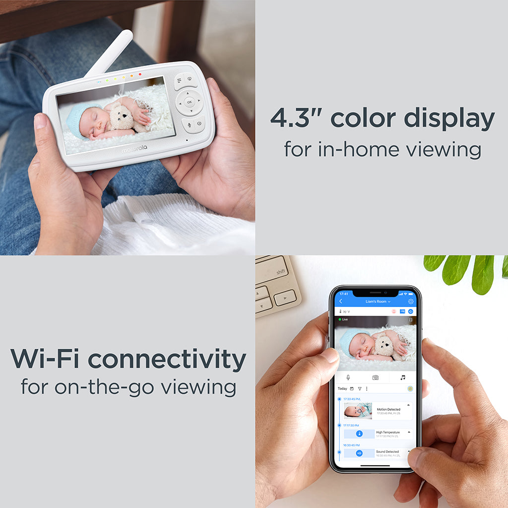 Motorola Ease44CONNECT Wi-Fi Video Baby Monitor with 4.3" HD Color Screen