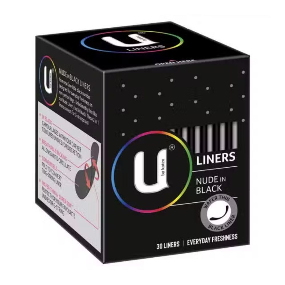 2 Pack x U by Kotex Nude Liners Black 30pc