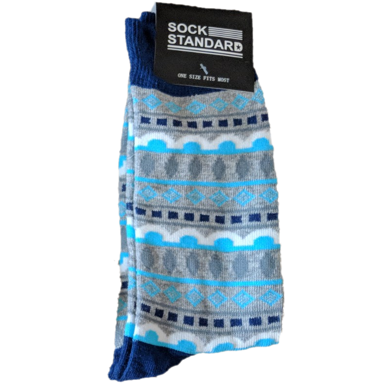 Sock Standard - Grey/Blue Pattern