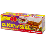 Kwik Life 40 Click N Seal Resealable Bags Standard