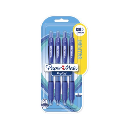 6 Pack x Paper Mate Profile Ball Point Pens Blue 4pc