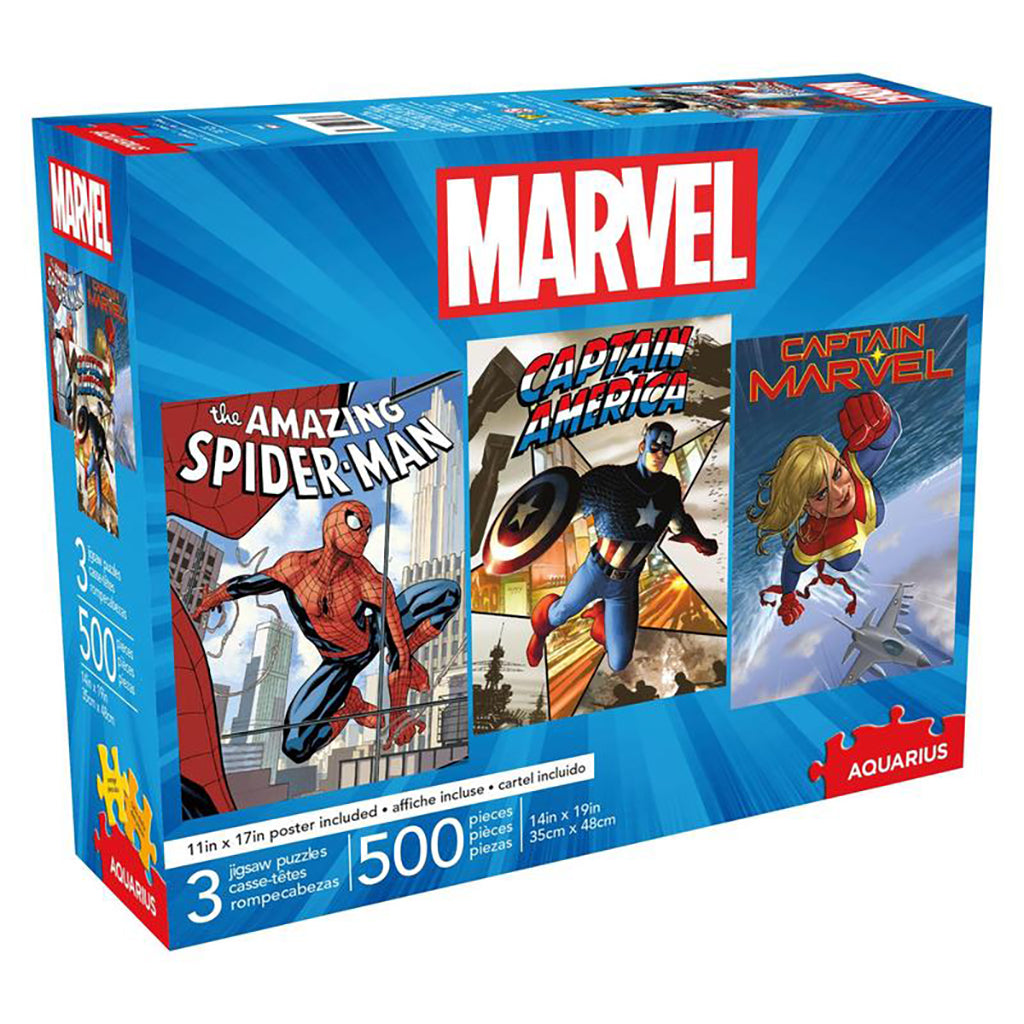 500 Piece Jigsaw Puzzle - Marvel 3 Pack Puzzle Set