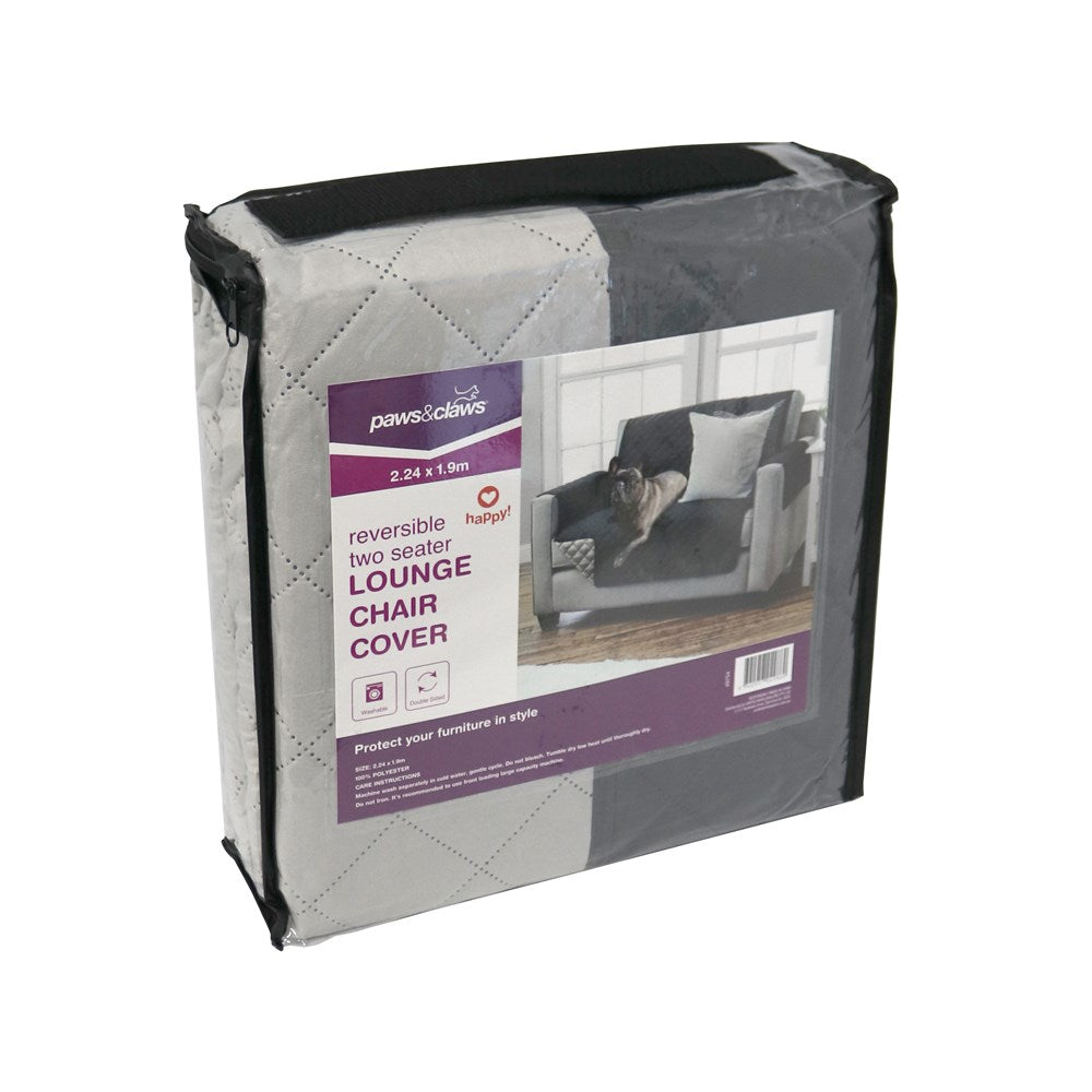 Paws & Claws Reversible 2 Seater Lounge Chair Cover - 2.24 x 1.9cm