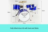 Children's 4pc Drum Kit - Blue