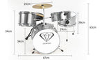 Childrens 4pc Drum Kit - Silver