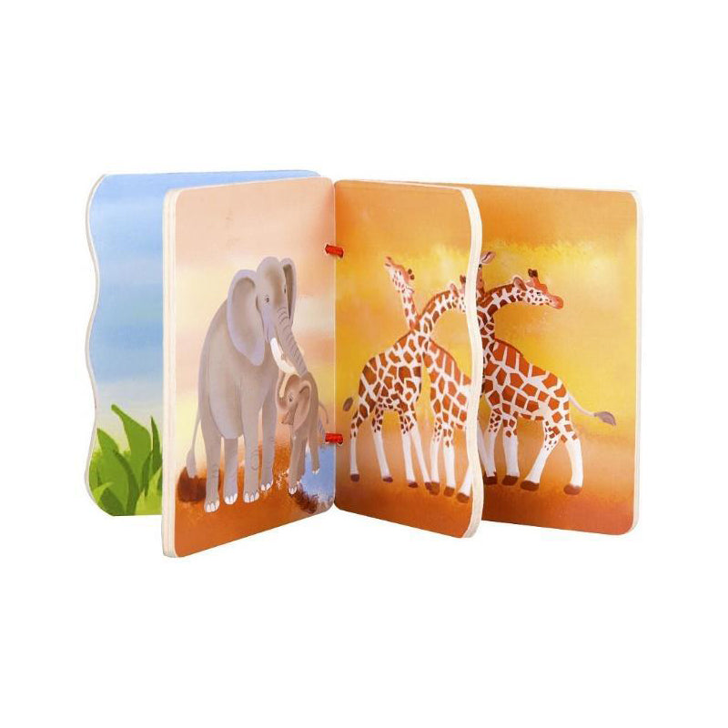 Classic World Animal Pictures Wooden Baby Book