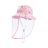 Kids Protective Bucket Sun Hat with Removable Face Shield