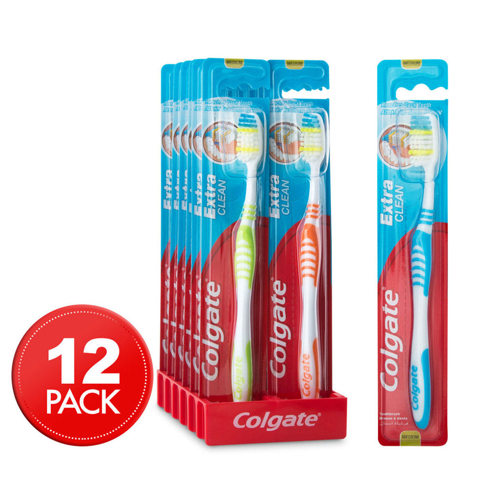 12 Pack x Colgate Extra Clean Toothbrush - Medium