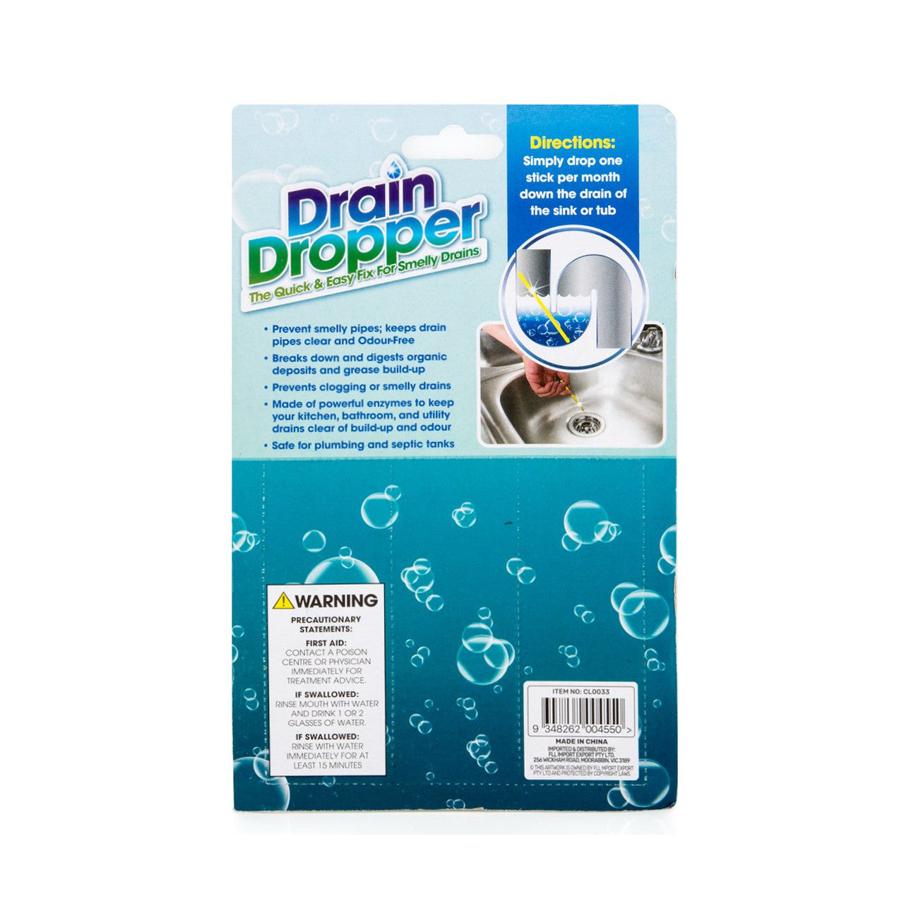 2 x Drain Dropper Quick & Easy Fix For Sink Drains (24pk)