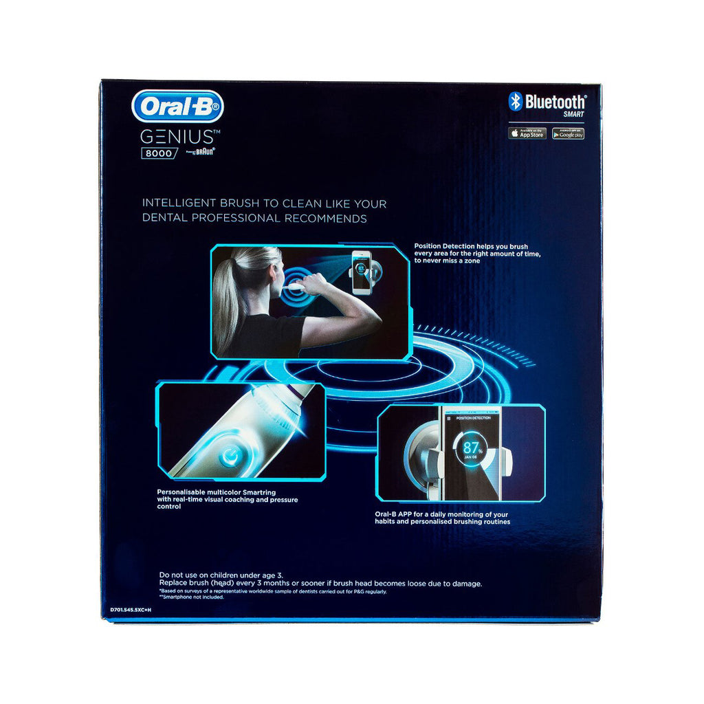 Oral-B Genius 8000 Electric Toothbrush 2-Pack - Silver