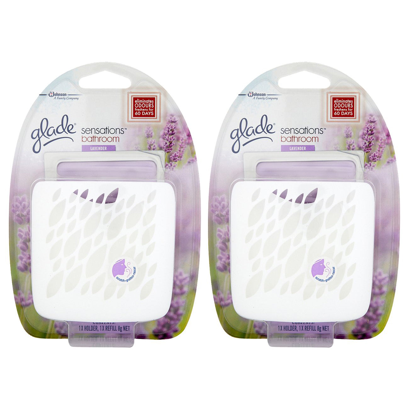 2 Pack x Glade Sensations Bathroom Gel Lavender 8g