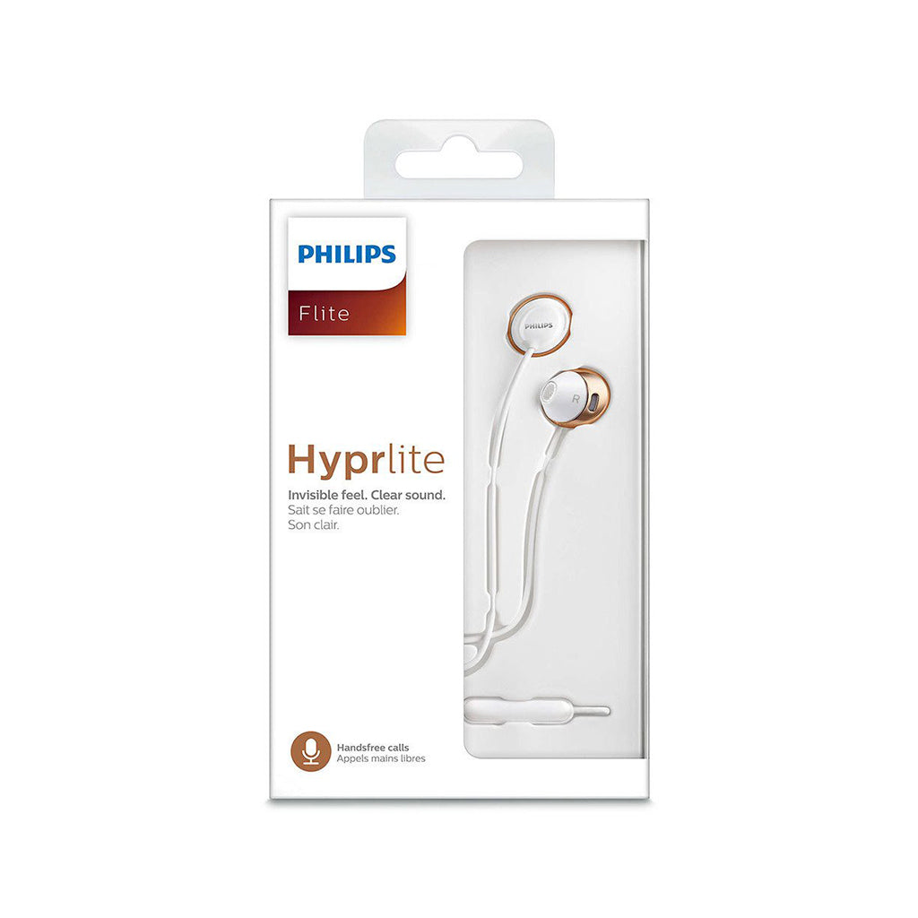 Philips SHE4205WT Flite Hyprlite Headphones/Headset w Mic