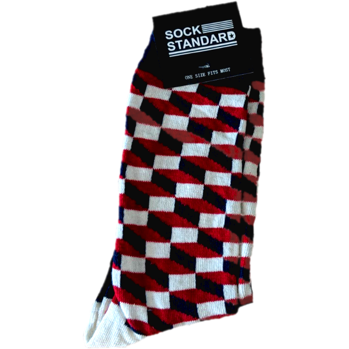Sock Standard - Red Cubes
