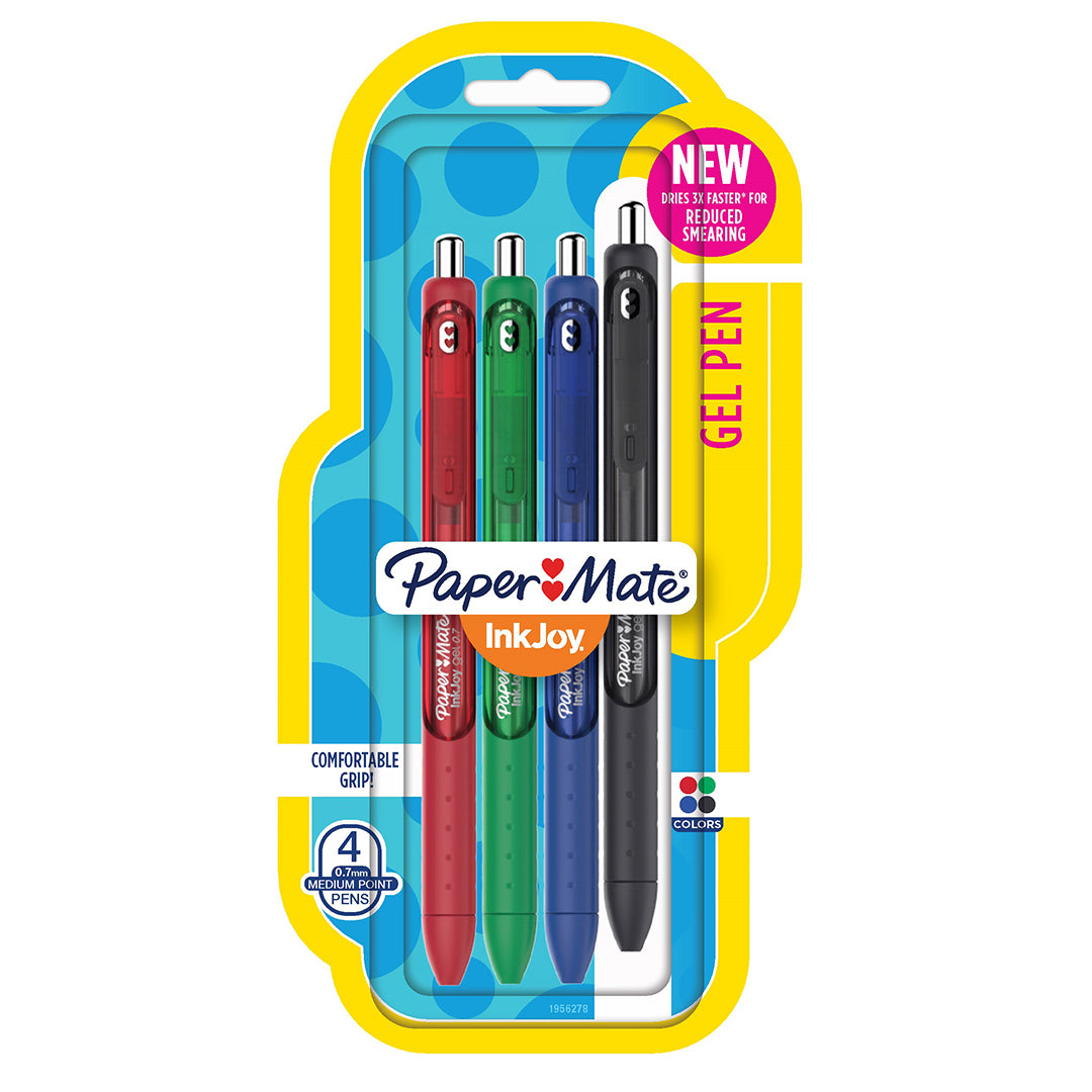 6 Pack x Paper Mate Inkjoy Retractable Gel Pen Multi Coloured 4pc